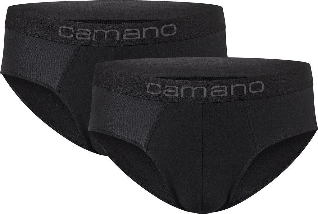 Camano Slips 2er-Pack Comfort mit nachhaltigerer Baumwolle (BCI) mit bequemem Komfortbund black 2XL