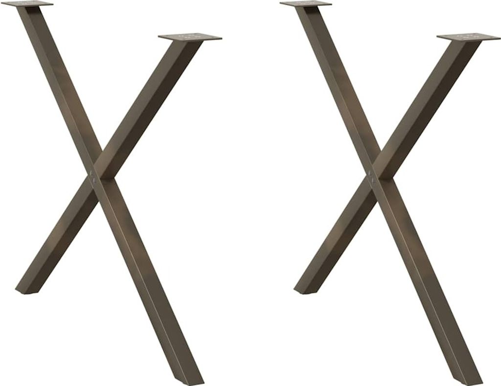 Esstischbeine X-Form 2 Stk. Naturstahl 90x(72-73) cm Stahl, Tischbeine DesignMöbel