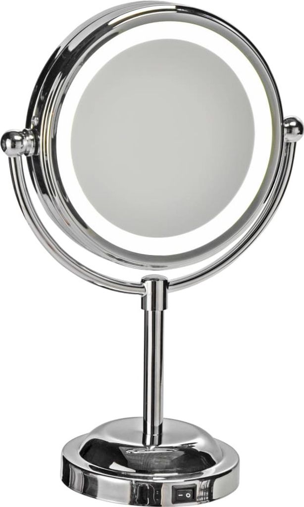 HI LED-beleuchteter Kosmetikspiegel Edelstahl 15 cm