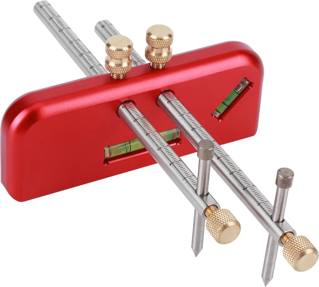 Équerre de traçage double tête en aluminium pour outillage de menuisier