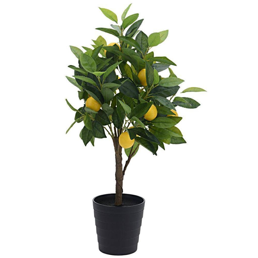 H&S Collection Kunstliche Pflanze - Zitrusbaum im Topf - Zitrone - 70 cm