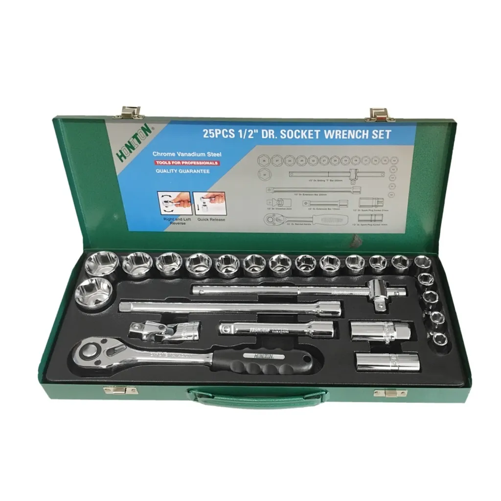 Kit Clés à Molette et Douilles 1/2" Honiton pour Mécanique Auto 25 Pcs
