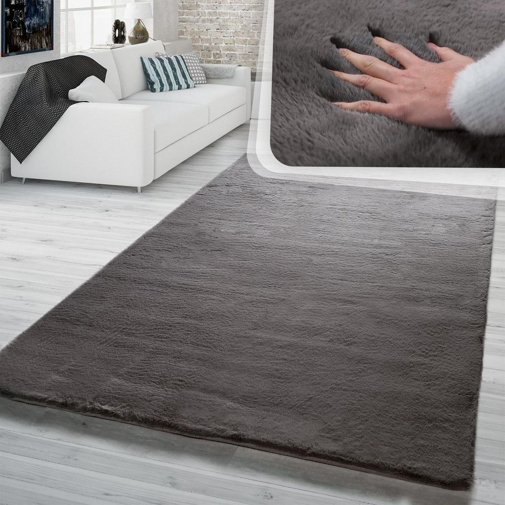 TT Home Hochflor Teppich Schlafzimmer Kunstfell Flauschiges Produktbild 