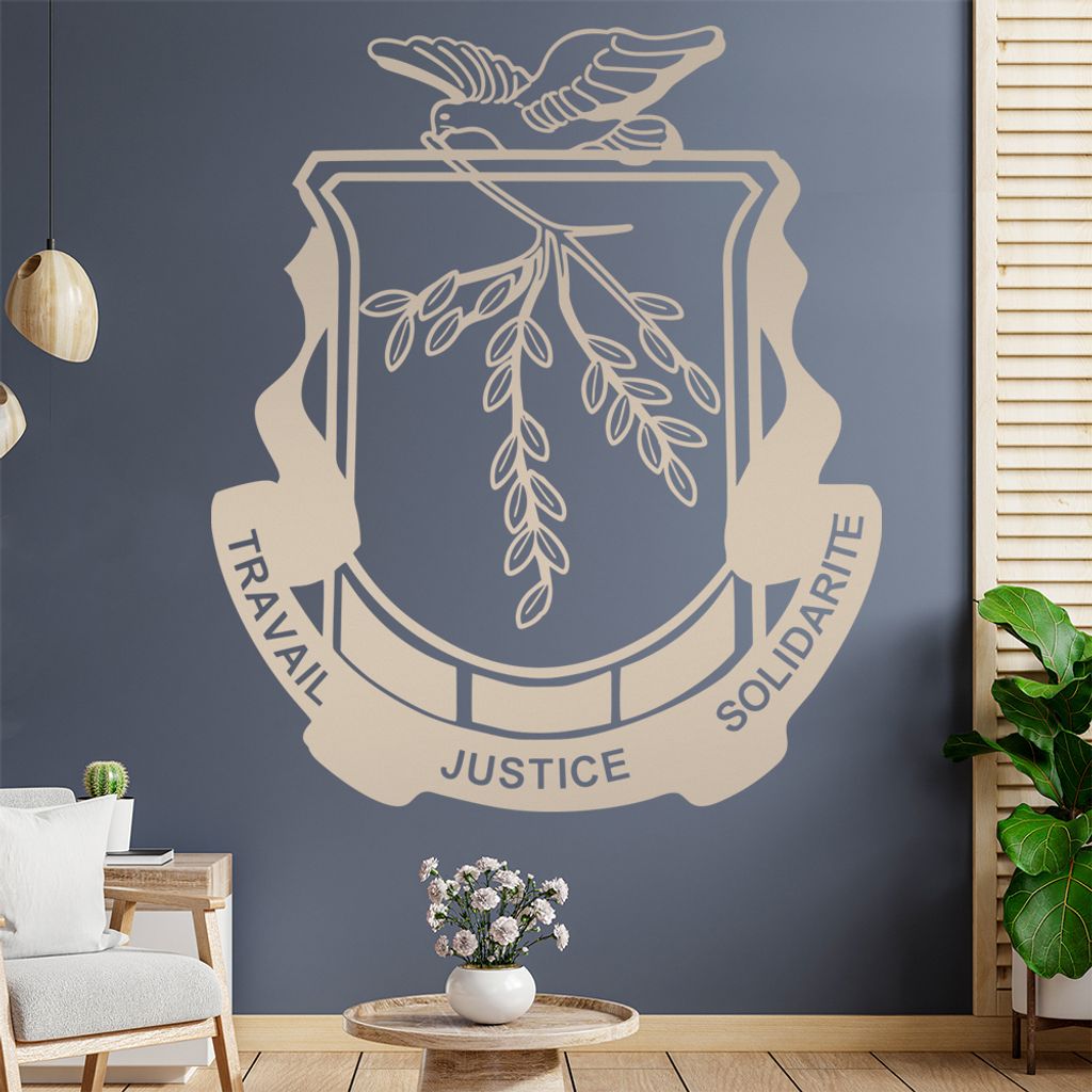 Guinea Wappen Wandtattoo Wandaufkleber Wall Sticker - Dekoration, Küche, Wohnzimmer, Schlafzimmer, Badezimmer