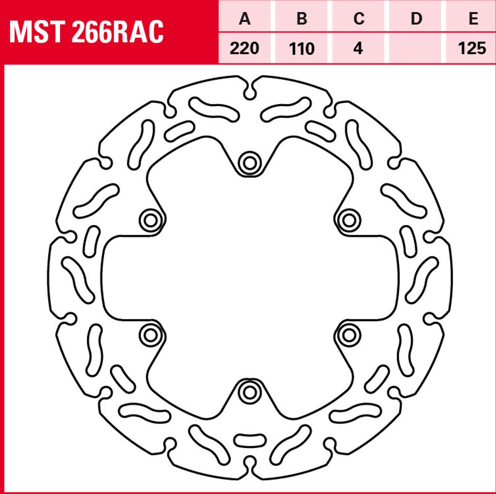 TRW Bremsscheibe Sportiv starr MST266RAC TC125 500 EXC FE501
