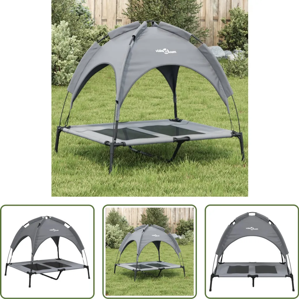 Cuccia Rialzata per Cani con Tettuccio | Letto Outdoor Oxford Acciaio