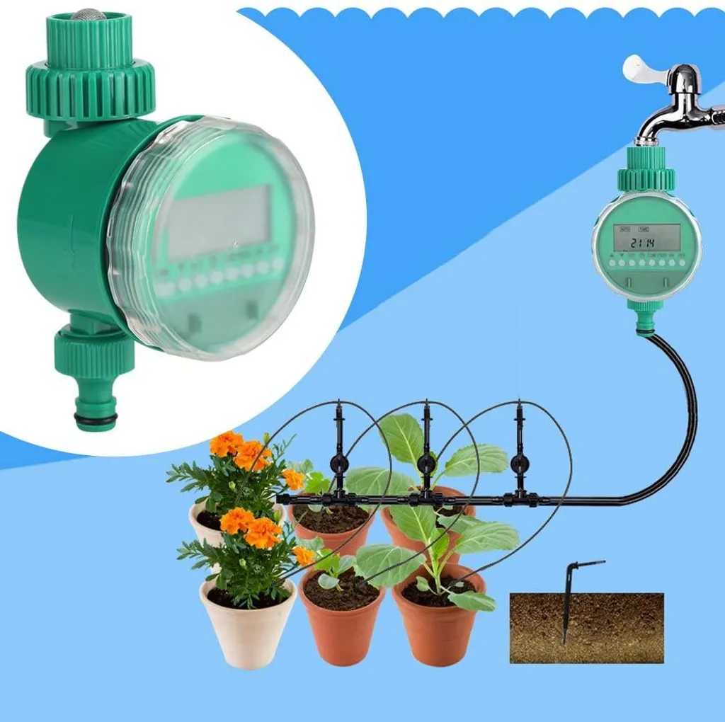 Programmateur d'Arrosage Digital LCD pour Vanne de Jardin Hebdomadaire - 14