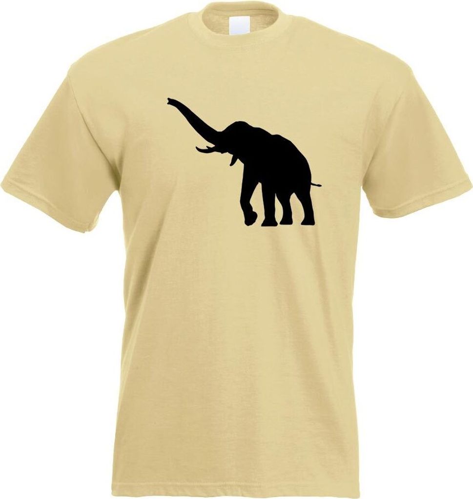Kiwistar - T-Shirt - Khaki - Elefant Motiv 5 - Rüsseltiere Herren Funshirt Bedruckt Design Sprüche Spruch Motive - mit Motiv Bedruckt - Funshirt ...