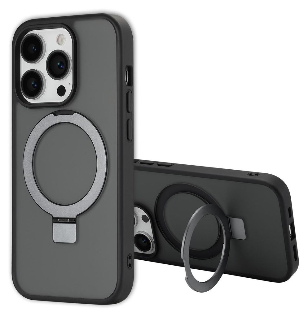 Accezz Ring Stand Backcover mit MagSafe iPhone 14 Pro - Schwarz