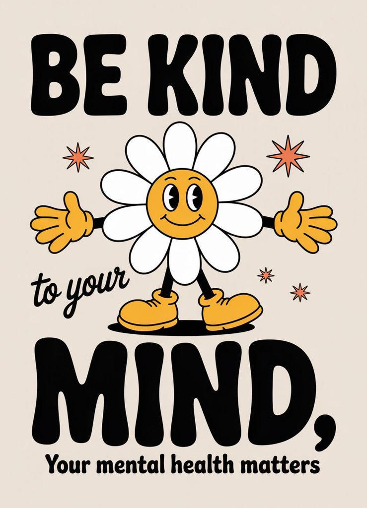Poster 13x18cm Motivationsaffirmation Retro Vintage Für das Wohnzimmer Sei nett