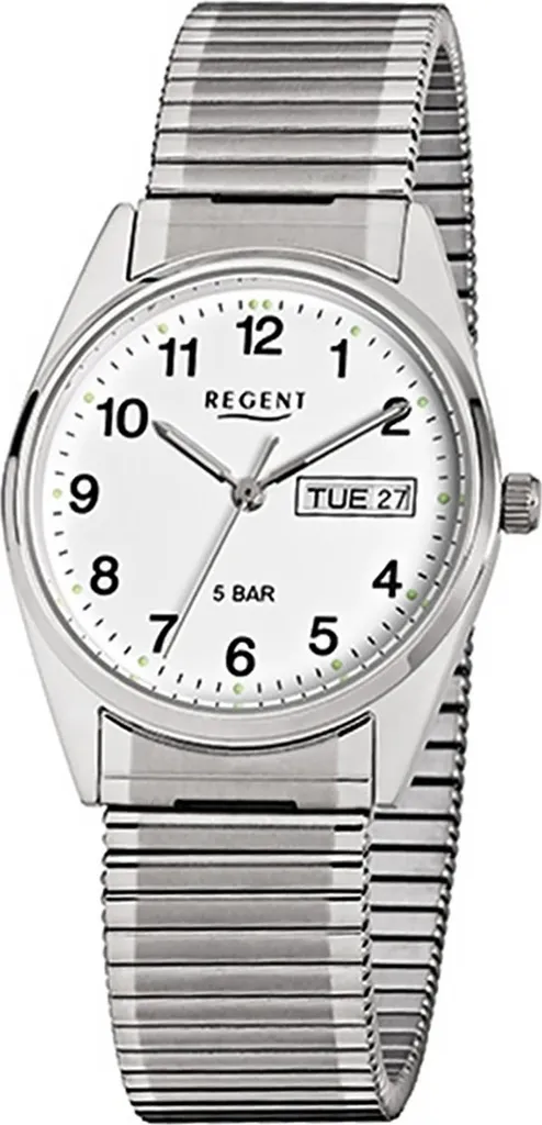 Montre homme Regent F-292 en acier anti-rayures couleur argent