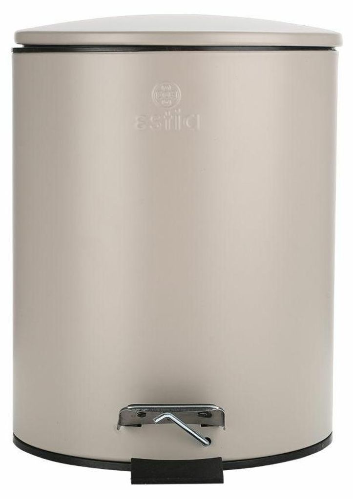 Estia | Badezimmerkorb - Kosmetikeimer - Abfallsammler - 5L - taupe - Metall und Kunststoff - Mülleimer - Praktisch - modern