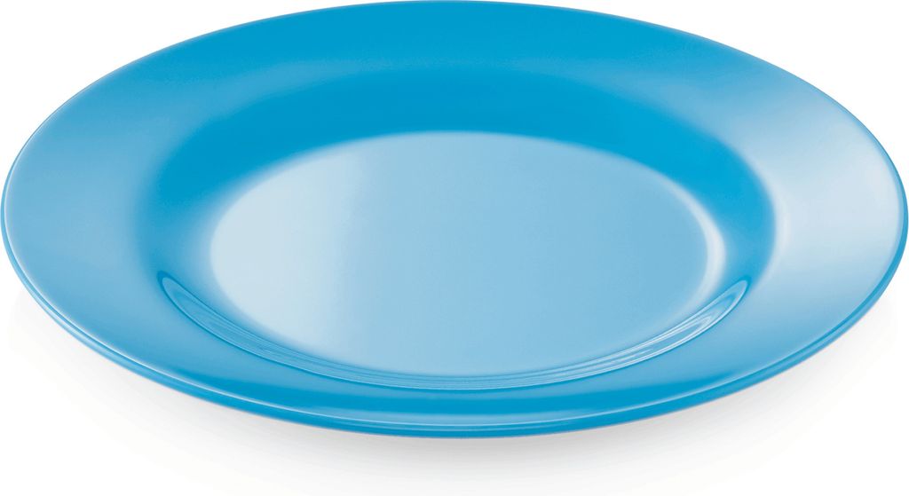 Campingteller SUMMER - Melamin - 20cm flach - blau Produktbild 