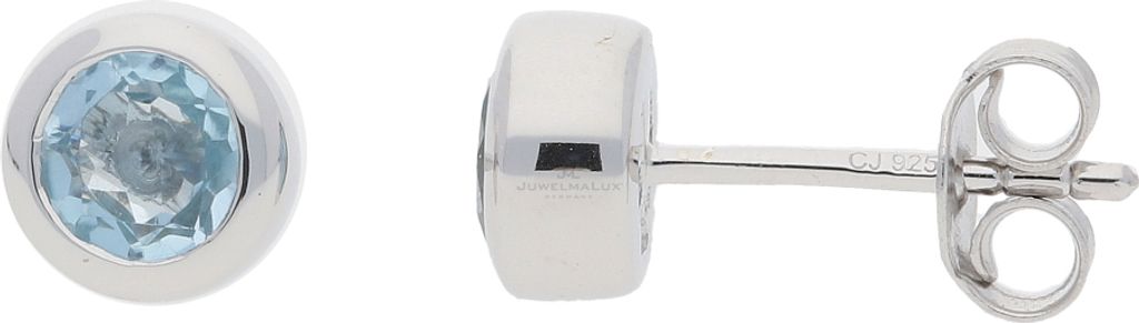 JuwelmaLux Ohrstecker 925 Silber mit blauer Topas JL10-06-2121