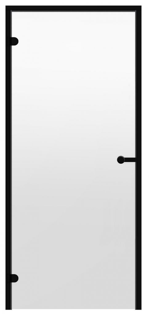Saunatür Harvia Black Line – Schwarz Aluminium / Klarglas / 70 x 190