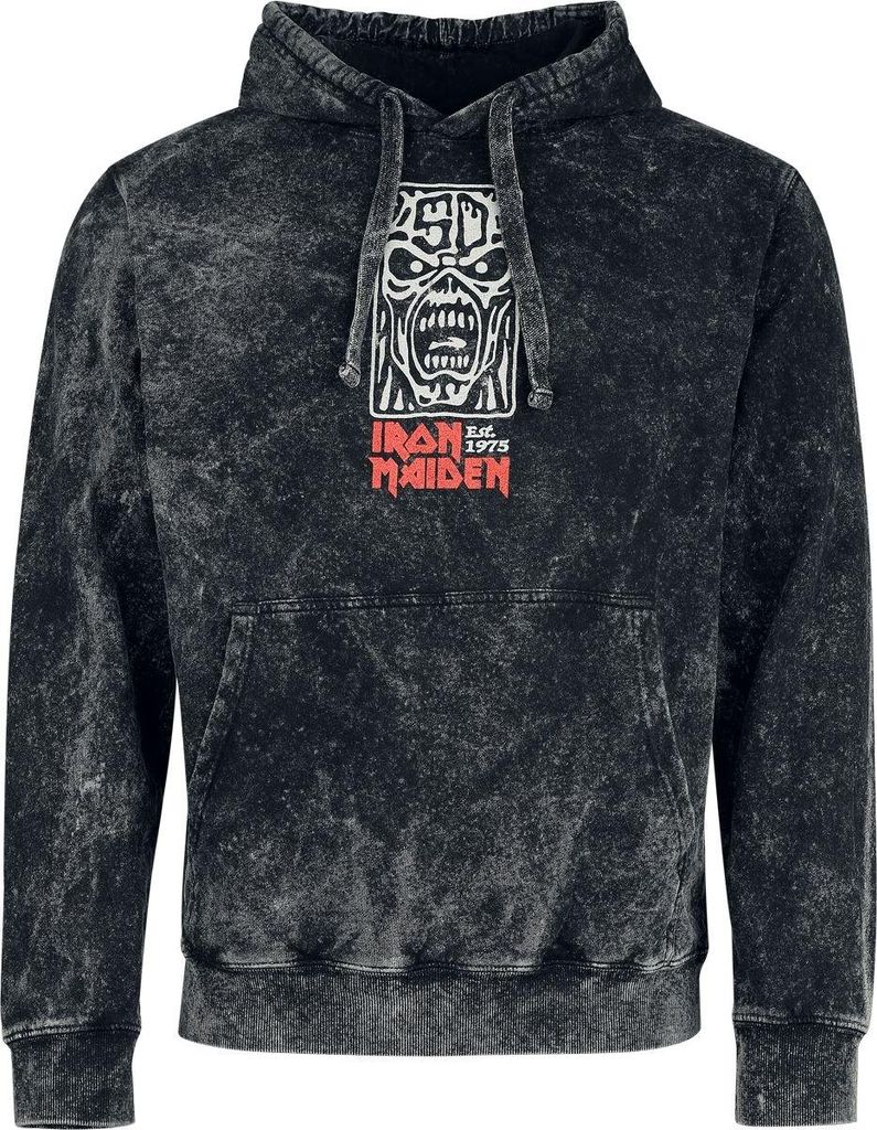 Iron Maiden Kapuzenpullover Herren Smoking Eddie anthrazit M
