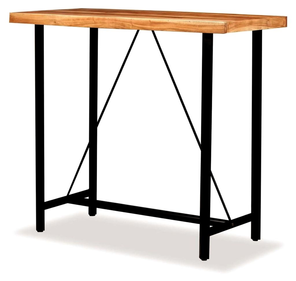 Bartisch aus massivem Akazienholz 120x60x107 cm im Industrial Style für Küche, Esszimmer oder Bar