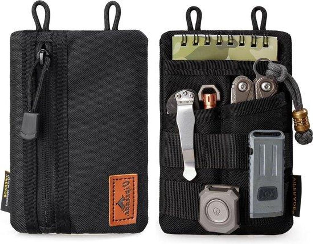 EDC Werkzeugtas Nylon - kleine Tasche für EDC Werkzeug - schwarz