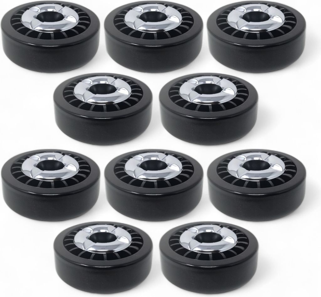 10x Schwarz, Starlet24 Windaschenbecher Gluttöter rund flach - stabiler Metall-Kunststoff-Aschenbecher für draußen & drinnen, spülmaschinenfest