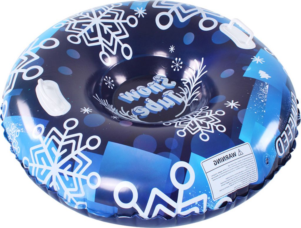 Aufblasbarer Schneereifenschlitten mit Doppelgriffen, Skiring-Ventil-Design, robustes Winter-Outdoor-Spielzeug für Kinder und Erwachsene