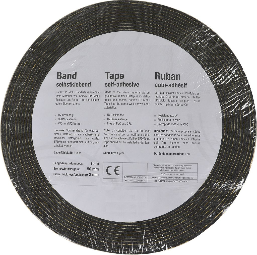 EPDM Klebeband Solar Kautschuk Rolle 15 m x 50 mm Hochtemperatur