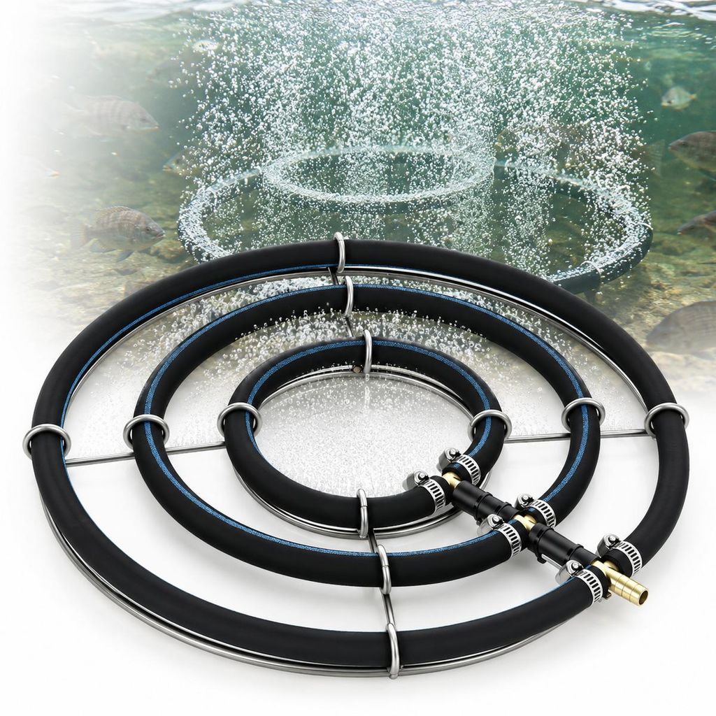 Teich Belüftungssystem 35cm Edelstahl Luftsprudler Ring, Produktbild 