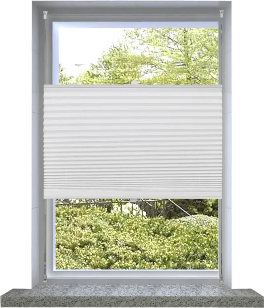 Store plissé blanc 40x150cm pour isolation visuelle et déco de bureau - 2