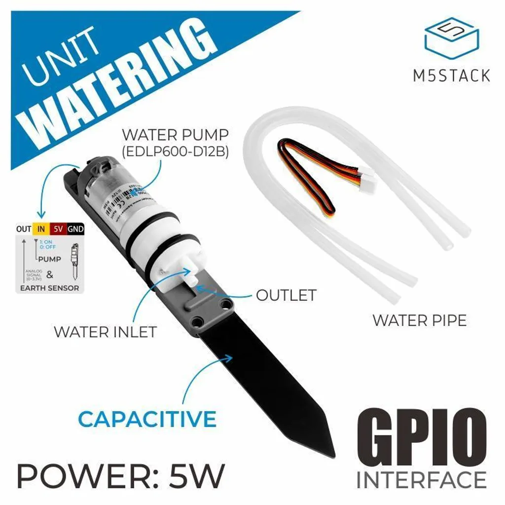 M5Stack Unité d'Irrigation avec Capteur d'Humidité et Pompe à Eau - 2
