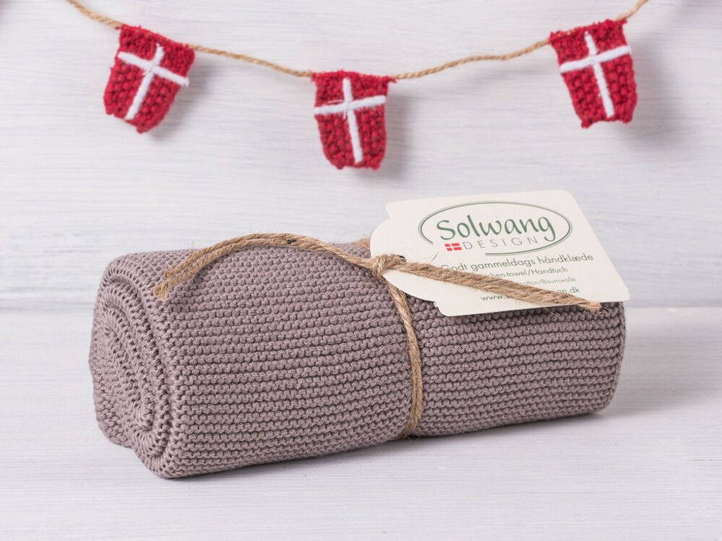 Solwang Küchentuch WARM GRAU gestrickt Putztuch Geschirrtuch Handtuch Gästetuch