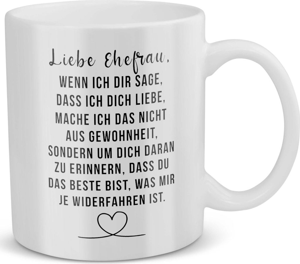 22Feels Ehefrau Geschenk Erster Hochzeitstag Kaffeetasse Frauen Tasse Ehepartnerin Liebe Paar Hochzeitsjubiläum Geschenkidee Valentinstag Geburtst...