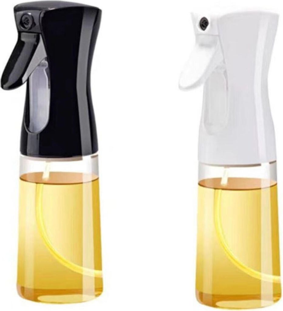 Ziva Öl-Sprühflasche aus Glas, 220 ml, 2er-Pack, Weiß + Schwarz