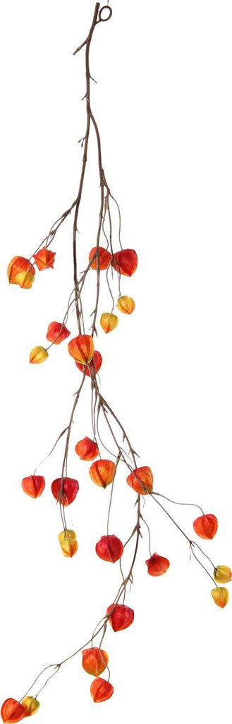 artplants.de Kunst Physalis Girlande Pax mit Früchten, rot-orange, 120cm - Girlande künstlich