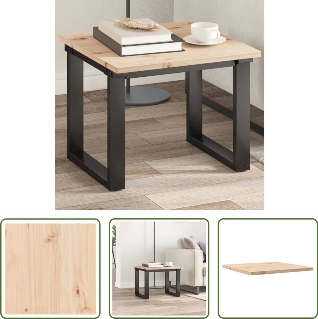 The Living Store Tischplatte 50x50x1,7 cm Quadratisch Massivholz Kiefer