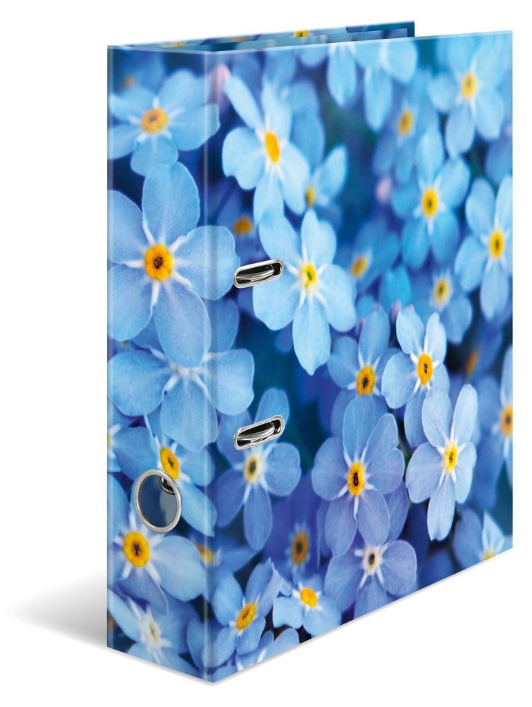 HERMA Ordner A4 Blaue Blumen, 7 cm breit, Kinder Ringordner Produktbild 