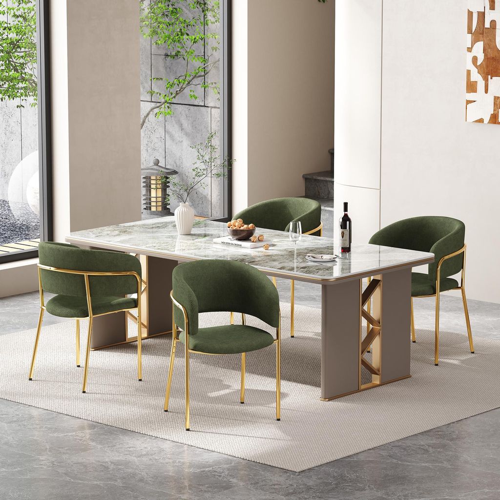 Set di 4 sedie da pranzo Flieks, con gambe inclinate, Immagine del prodotto 