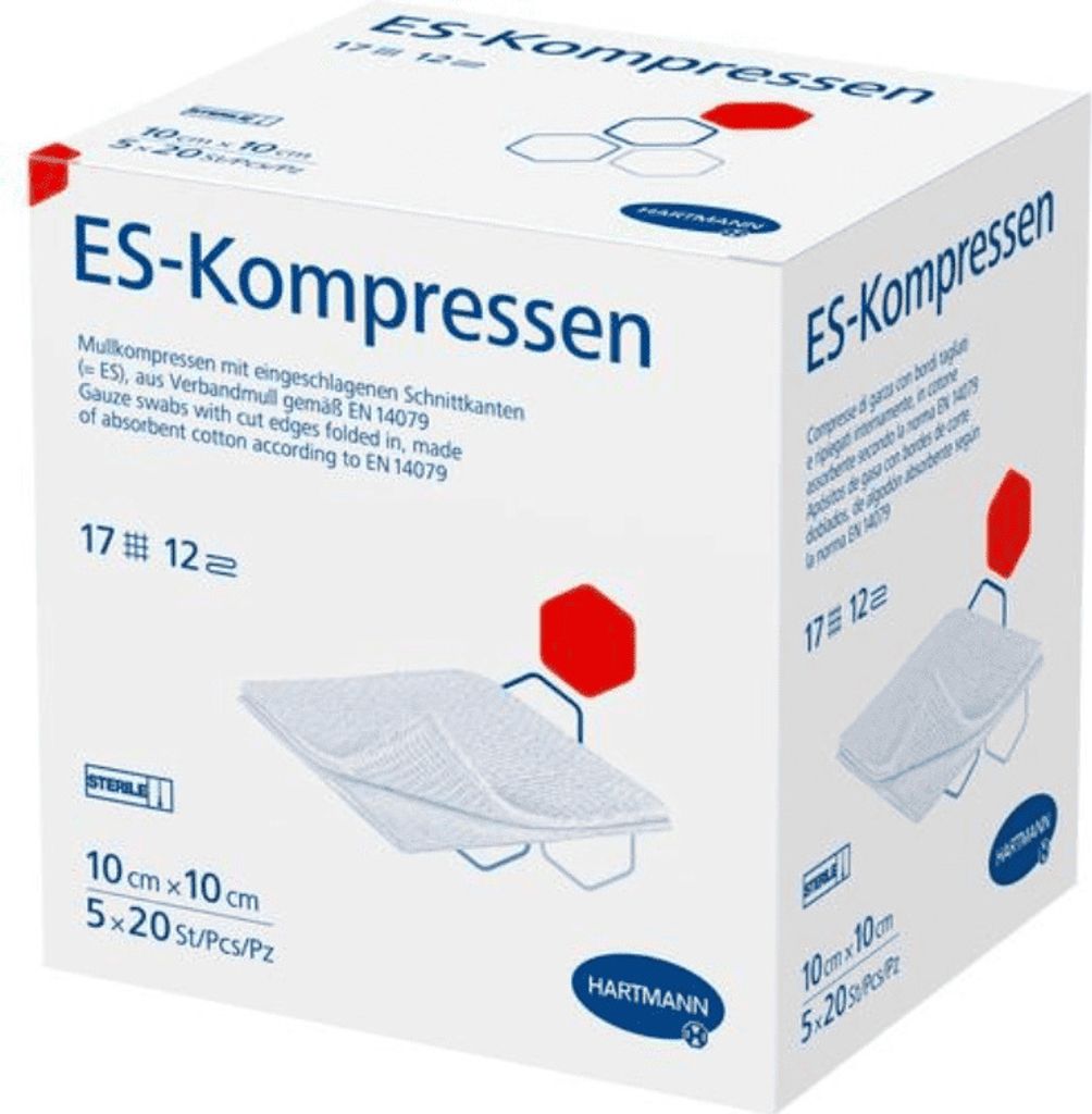 ES-KOMPRESSEN steril 10x10 cm 12fach Großpackung
