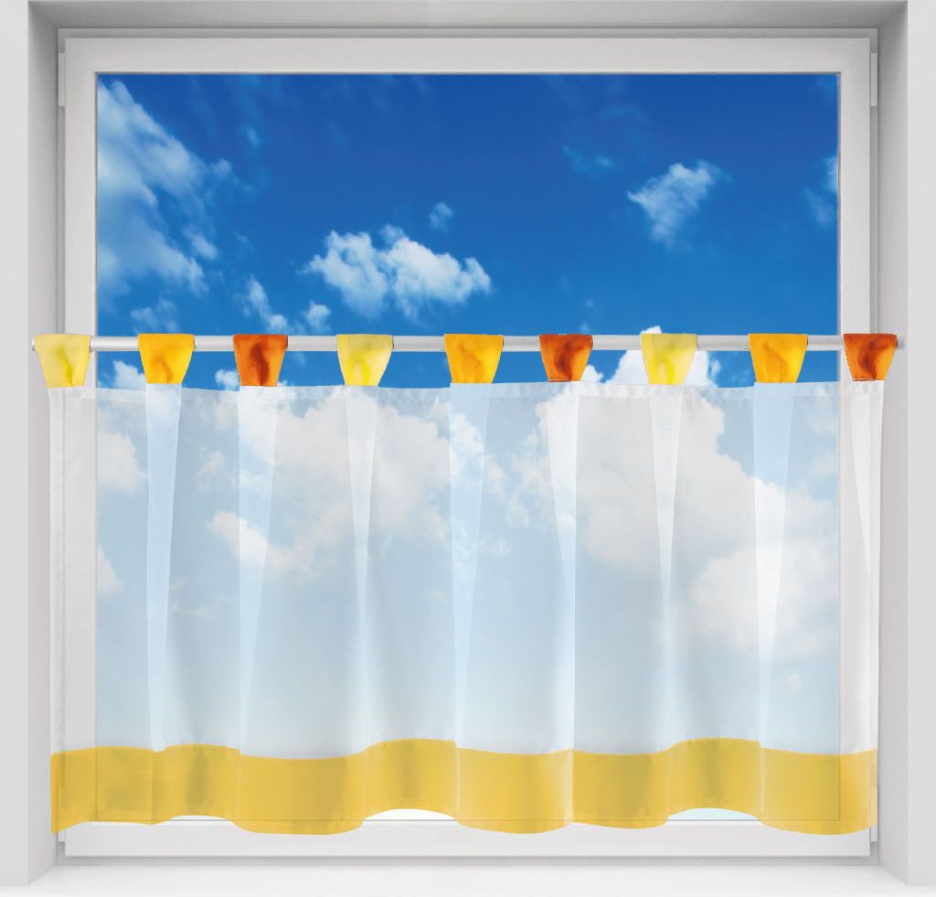 Bistrogardine Zierkante Gelb ca. 150x45 cm – transparente Produktbild 