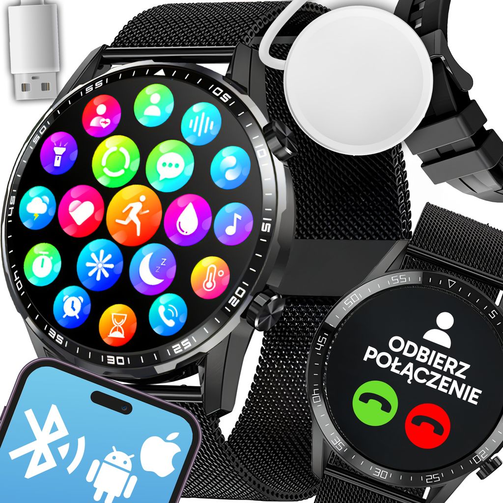 Smartwatch | Damen, Herren | Fitness Tracker | Uhr mit HD Touch | Wasserdicht, Pulsmesser, Schrittzähler, Schlafmonitor, Sportmodi für Android | ...