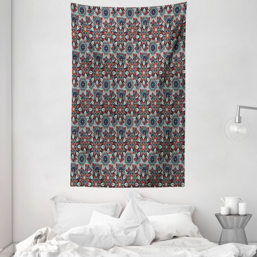 ABAKUHAUS Ottomane Wandteppich und Tagesdecke, Vintage Blumen Folk aus Weiches Mikrofaser Stoff Waschbar ohne Verblassen Digitaldruck, 140 x 230 cm...