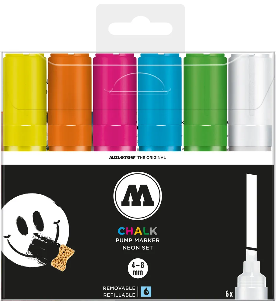 Marqueur craie Molotow Basic Set de 6 pièces avec pointe ronde 4 mm - 11
