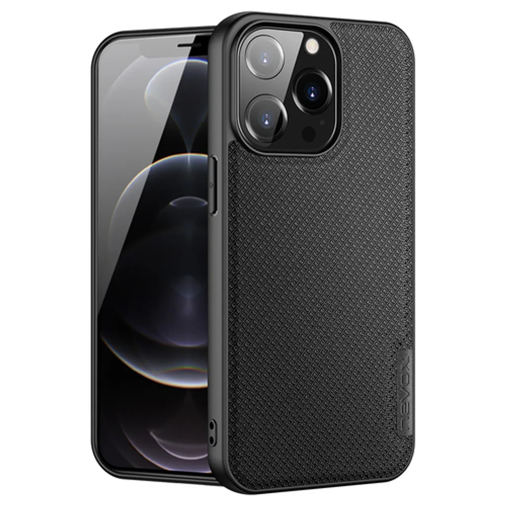 Coque iPhone 13 Pro Max nevox StyleShell Nylo - Étui de Protection Noir
