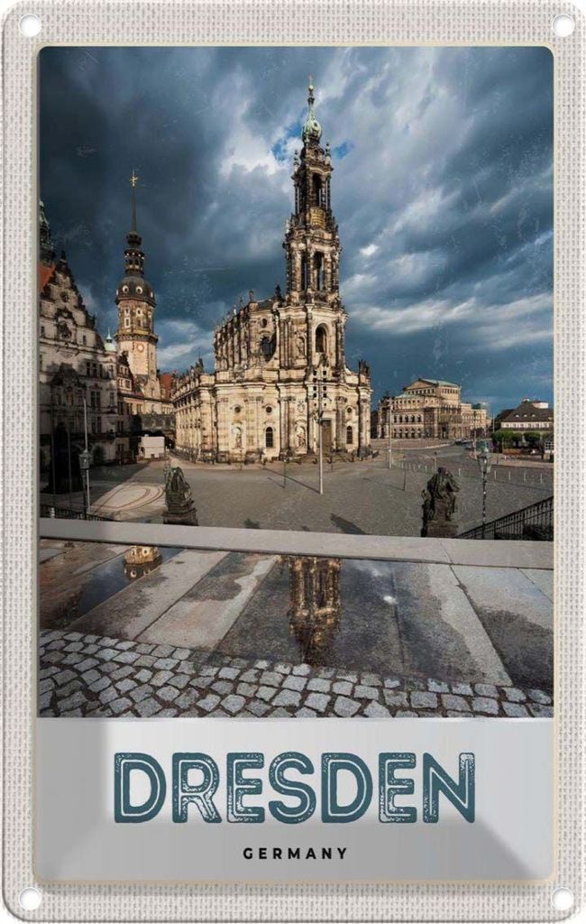 vianmo Blechschild 30x20 cm Dresden Deutschland Architektur Stadt Bildmotiv Reisemotiv Abenteuer Reisen Urlaub Häuser