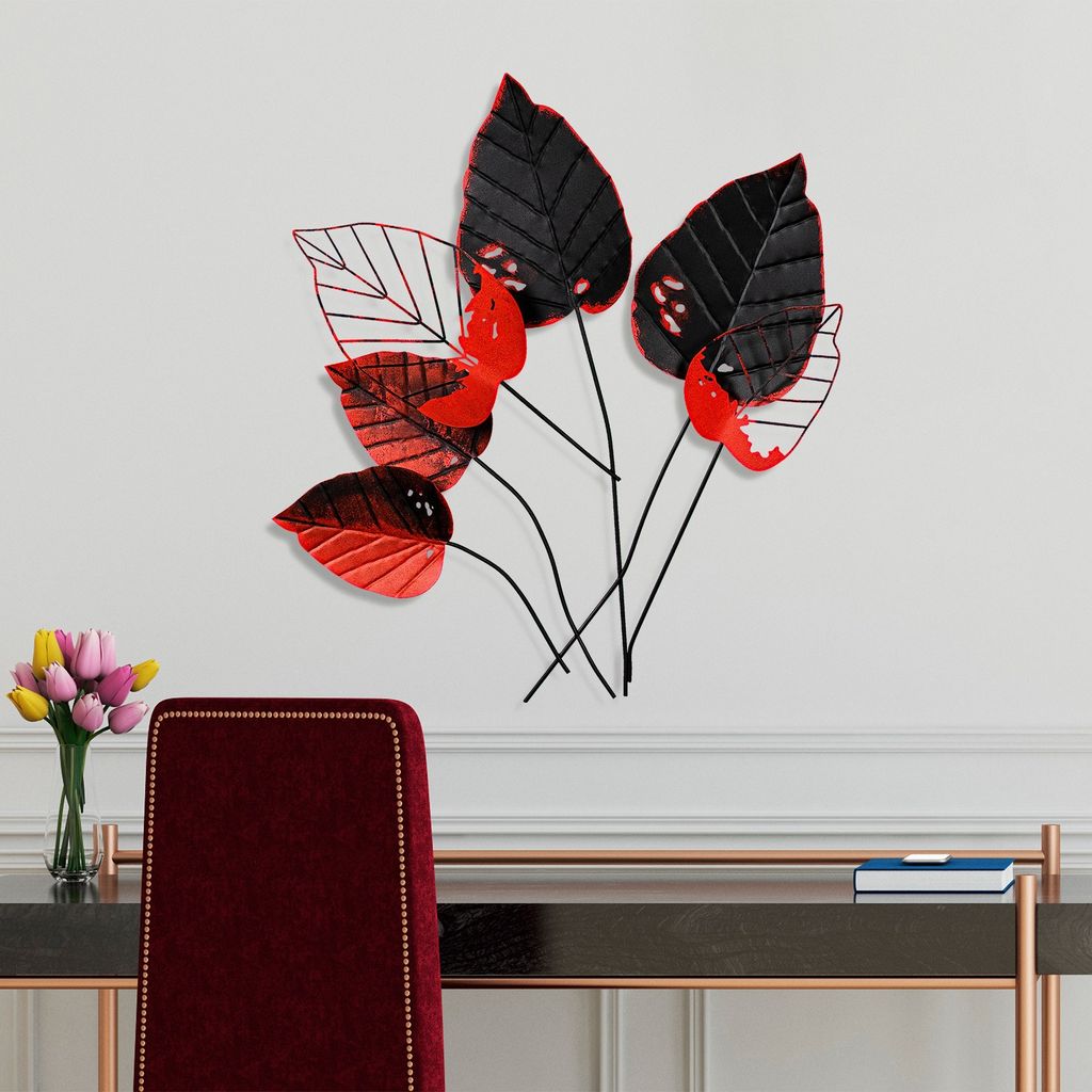 Wallity, Feuille 1, Wanddeko, Mehrfarbig, Metall, 73 x 76 x 4 cm
