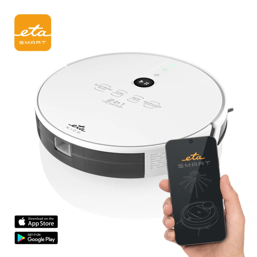 Robot aspirateur connecté ETA SMART pour sols propres sans aucun effort
