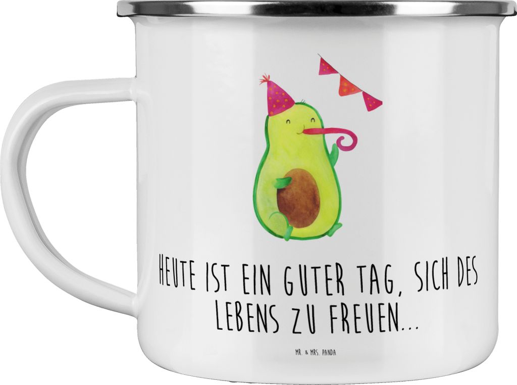 Mr. & Mrs. Panda Teetasse Avocado Party - Weiß - Geschenk, Haferl, Happy Birthday, Reisebecher, Tasse Emaille, Schulabschluss, Pott, Avocados, Geb...