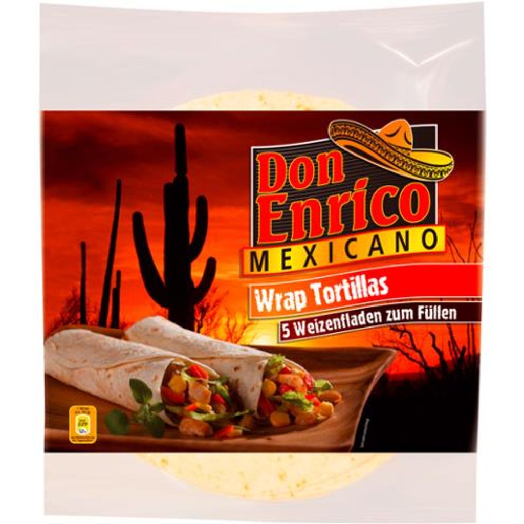 Don Enrico Wheat Wrap Tortillas 5 Weizentortillas 350 G Packung Vegan Laktosefrei