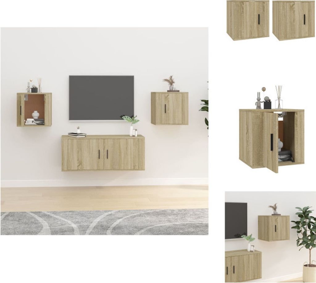 vidaXL TV-Wandschränke 2 Stk. Sonoma-Eiche 40x34,5x40 cm - TV-Möbel