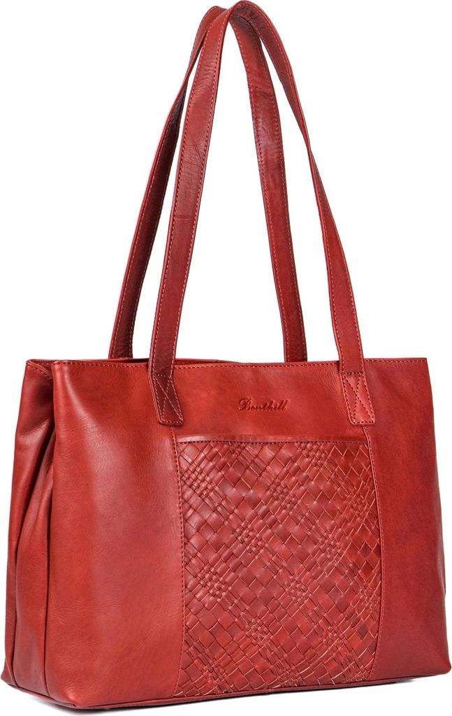 Benthill Damen Tasche Leder - Handtasche aus echtem Rindsleder - Große Schultertasche mit Reißverschluss - Vintage Umhängetasche XL