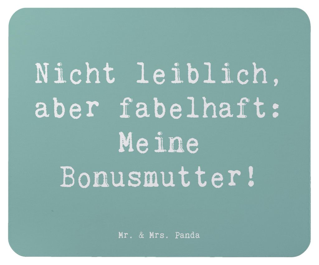 Mr. & Mrs. Panda Mousepad Spruch Bonusmutter - Meeresbrise - Geschenk, mauspad laptop, Verwandte, Dankeschön, Weihnachten, Geschenke, Elternteil, ...