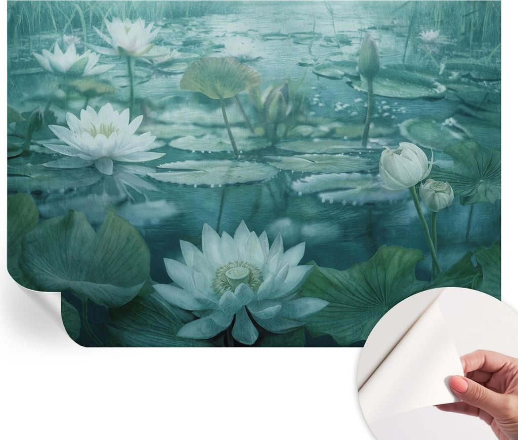 Selbstklebende Wandtapete - Dekorative Tapete für Wohnzimmer - Klebefolie für Wandbilder - Tapetenfolie für Wanddekoration - 312x219 cm - Wasser...